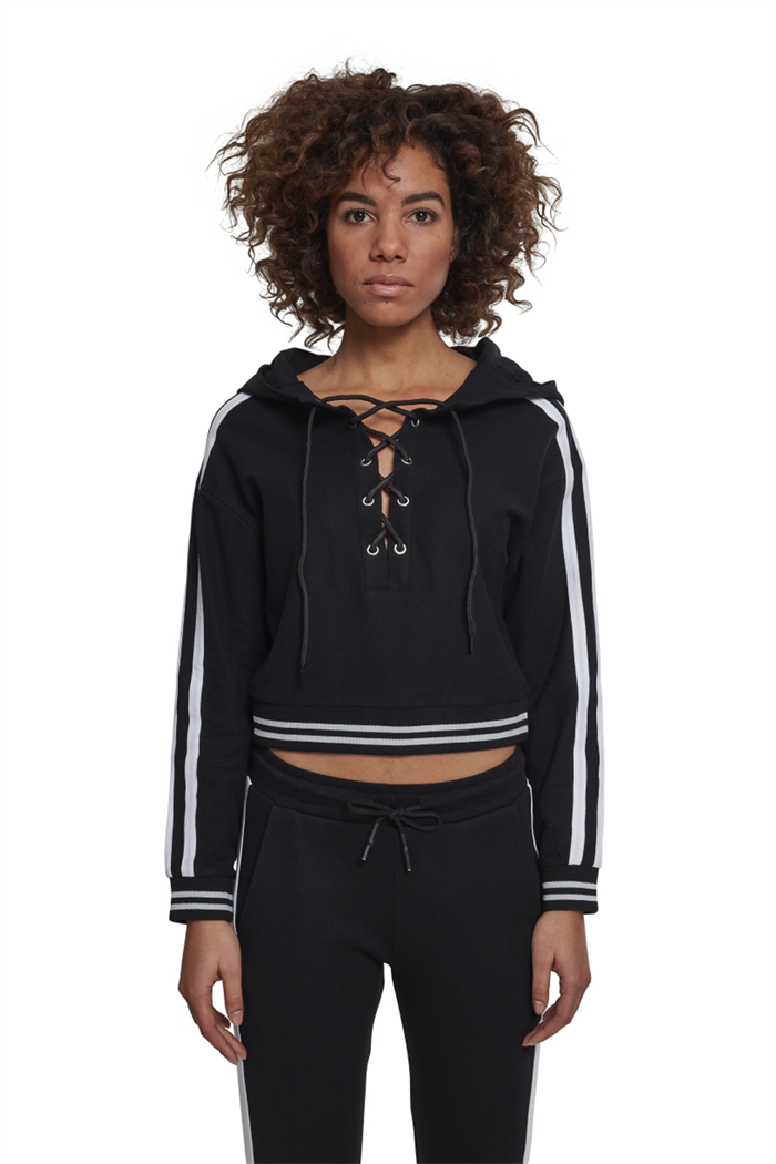 Ladies Short Lace Up Hoody