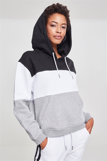 Ladies Oversize 3-Tone Hoody Black