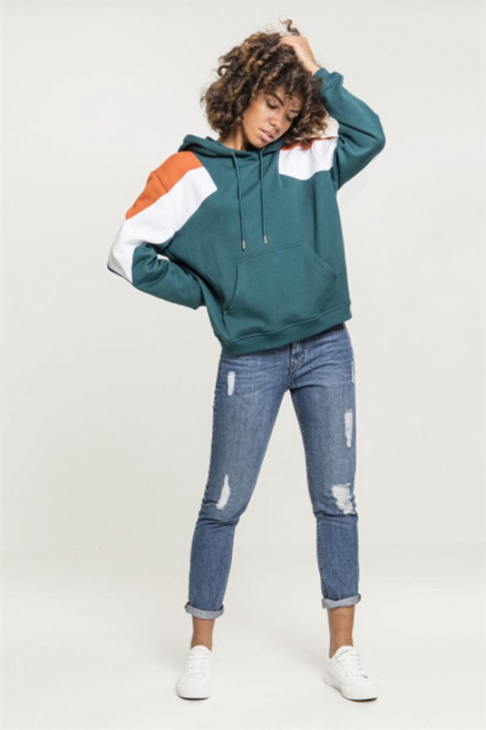 Ladies Oversize 3-Tone Block Hoody