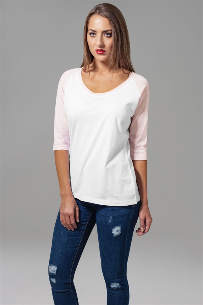 Ladies 3/4 Contrast Raglan Tee