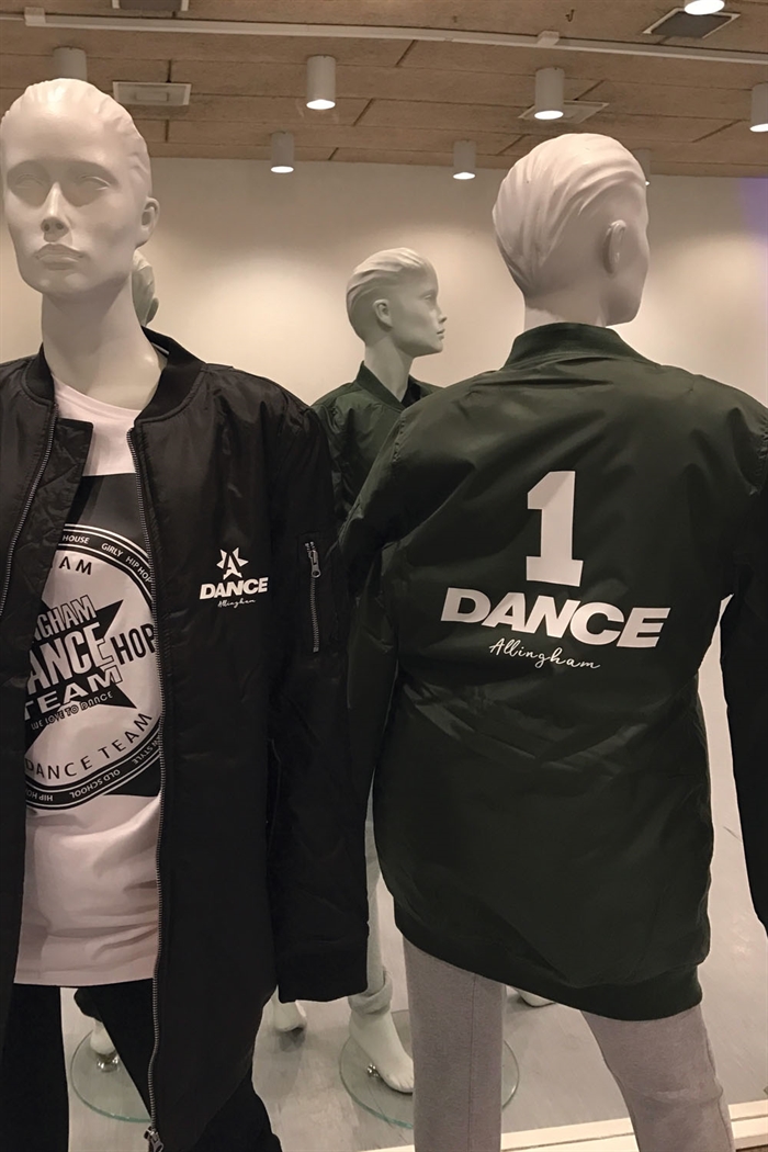 Ladies Long Bomber Logo Jacket