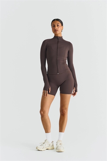 Softsculpt lynlåsjakke - espresso